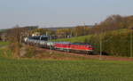 DGS 60931 mit 232 238 und 132 068 in Ruppertsgrün/Pöhl. Aufgenommen am 20.04.19. Der Kesselzug kam aus Bitterfeld und war auf dem Weg nach Neustadt/Donau