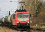 LEG 155 078 umgeleitet auf der Fahrt von Beddingen nach Stendell. Hier bei der Einfahrt, zur Überholung vom RE3, in den Bahnhof von Miltzow, am 23.11.2021.