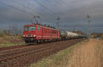 Am 24.04.2022 beförderte die 250 137 (155 137) der Leipziger Eisenbahnverkehrsgesellschaft (LEG) einen Rapsölzug von Stendell (umgeleitet über Stralsund), bis nach Hamburg. Aufgenommen am Abzweig Srg.