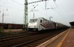 LM 185 666-5 am 28.09.09 mit Centralbahn-Sonderzug im Bahnhof Guben