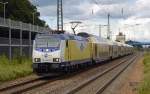 146 506 erreicht mit einem Metronom von Hamburg nach Bremen am 29.06.14 Tostedt.