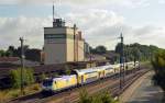 ME 146-08 erreicht mit einem Metronom nach Bremen am 02.07.14 Tostedt.