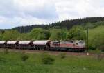 Rbelandbahn am 28.05.2006, MKB V20 zieht, 250 010 schiebt den Zug nach Httenrode. Sekunden vorher schien noch die Sonne.