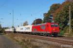 145-CL 013 der MKB rollt mit einem artreinen MAERSK-Containerzug aus Bremerhaven durch Langwedel Richtung Hannover. Aufgenommen am 27.10.12.