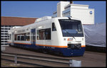 Fahrzeugausstellung der Mindener Kreisbahn am 10.5.1998 in Minden: MAN Triebwagen der Ortenau S Bahn