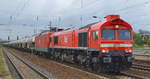 MEG - Mitteldeutsche Eisenbahn GmbH, Schkopau mit  266 442-3  [NVR:  92 80 1266 442-3 D-MEG ] mit MEG  607  [NVR-Nummer: 91 80 6143 310-1 D-MEG] und Zementstaubzug aus Rüdersdorf (Zementwerk) am