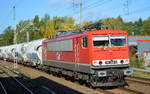 MEG - Mitteldeutsche Eisenbahn GmbH, Schkopau  712/155 249-6  [NVR-Nummer: 91 80 6155 249-6 D-MEG] mit Zementstaubzug (leer) aus Rostock Richtung Industrieübergabe Berlin Nordost am 14.10.19