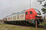 Mitteldeutsche Eisenbahn GmbH, MEG [D] mit der Eurodual Lok 2159 239-3 (NVR-Nummer: 90 80 2159 239-3 D-RCM) steht im Standort Rüdersdorf am 21. Dezember 2023.
