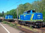 BR 202 (V 1202, hinten) und BR 212 (V 1253, vorne) sonnen sich am Do., 3.06.2010 in Osnabrck Hbf