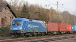 182 912-6 (1116 912-5) der MWB mit Containerzug in Fahrtrichtung Sden. Aufgenommen am 04.01.2012 am B Eltmannshausen/Oberhone.