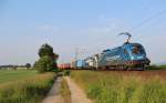 Am 12.Juni 2013 war MWB 1116 911 mit 193 806 und einem Containerzug auf der NSS bei Burgstemmen auf dem Weg Richtung Norden.