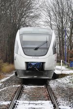 ORANIENBURG (Landkreis Oberhavel), 28.11.2015, VT 643.04 der Niederbarnimer Eisenbahn als RB-27 im Endbahnhof Schmachtenhagen