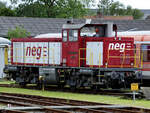 Anfang Juni 2024 war die Diesellokomotive DL2  Nordfriesland  der Norddeutschen Eisenbahngesellschaft Niebüll (NEG) am selbigen Bahnhof abgestellt. 