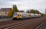 445 104 erreicht am 20.10.18 als RE von Cottbus nach Wittenberge den Bahnhof Falkensee.