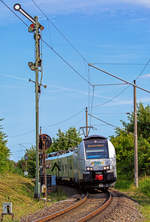 ODEG Triebwagen 4746 302 am Einfahrsignal des Bahnhofs Lancken. - 25.08.2020

