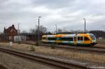 VT 646.045 (646 045-4) ODEG - Ostdeutsche Eisenbahn GmbH als OE51 (OE 68979) von Rathenow nach Brandenburg Hbf, bei der Ausfahrt in Rathenow. 12.03.2012