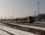 650 xxx der ODEG hier bei der Ausfahrt in Marktredwitz am 20.02.15.