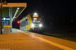 VT 646.043 (646 043-9) ODEG - Ostdeutsche Eisenbahn GmbH kam als RB51 (RB 68860) von Brandenburg Hbf nach Rathenow. Nach ein einer Rangierfahrt von Gleis 3 zu Gleis 2, ging es als RB34 (RB 68889) nach Stendal. 14.12.2015