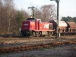 160074 der OHE wartet im Bahnhof Munster.