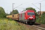 OHE 270082 mit Holzzug in Hannover Limmer am 15.08.09