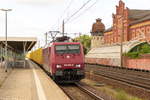 189 800-6  Meerane  PRESS mit einem leeren Holzzug in Rathenow und fuhr weiter in Richtung Wustermark. 02.07.2017