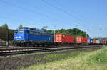 Wieder eine der schicken BR 140 (140 038-0) der PRESS mit Container, unterwegs in Richtung Lüneburg.