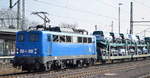 PRESS 140 008-6 (91 80 6140 845-9 D-PRESS) mit PKW-Transportzug (fabrikneue SEAT Modelle) am 21.03.19 Magdeburg Hbf.