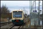 Press 650 032 am 30.12.09 aus Lauterbach-Mole bei der Einfahrt in Bergen auf Rgen.