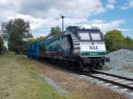 Zum diesjährigen Bahnhofsfest(30.und 31.Mai)wurde am 29.Mai 2015 die PRESS 145 023 nach Putbus geschleppt,wo ich Sie in  der Ecke  fotografierte.