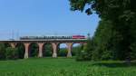 12.06.2015 112565 mit Sonderzug auf dem Römertalviadukt.