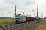 6193 115 der Railpool führte am 03.03.24 für die Ost-West Logistics Poland einen Schwenkdachwagenzug durch Wittenberg-Labetz Richtung Dessau.