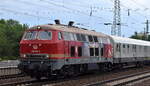 Railsystems RP GmbH, Gotha mit der leider optisch nur noch einen Schatten ihrer einst schönen Tage, der bekannten Diesellok Name:  Betty Boom ,  218 469-5  (NVR:  92 80 1218 469-5 D-RPRS ) und