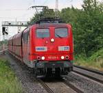 151 025-4 (RBH 270) mit Falns-Gannzug in Fahrtrichtung Wunstorf. Aufgenommen am 29.07.2015 in Dedensen-Gümmer.