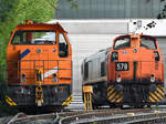 Eine Vossloh G 400 B der Northrail und die Krauss Maffei M 700 C  578  der RBH in Hattingen. (Juli 2017)