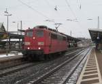 151 144-3 (RBH 267) durchfhrt am 20. Februar 2013 solo den Bahnhof Ansbach.