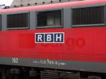 RBH Logo und DB Cargo Logo noch leicht zu sehen am 16.02.15 in Frankfurt Höchst