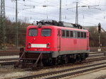 140 772-5 der RBH steht am 10. Februar 2016 im Bahnhof Treuchtlingen abgestellt.