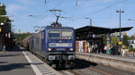 Doppeltraktion RBH 120 / 143 079 + 143 ? mit einem Erzzug ; Hansestadt Uelzen, Hundertwasserbahnhof, 31.08.2016
