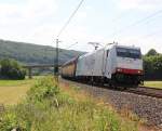 185 639-2 mit ARS-Autozug in Fahrtrichtung Norden. Aufgenommen bei Hermannspiegel am 09.07.2013.