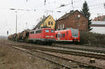 139 132 mit Torpedopfannenwagen am 23. Februar 2013 im Bahnhof Bous (Saar).
Die Lok war damals leihweise für Saarrail unterwegs.