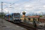 In Halle(Saale) fhrt gerade die VT 011 (650 543-1) von der Mitteldeutsche Regiobahn (MRB) als MRB80411 aus Eilenburg ein. 21.06.2011