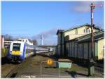 NOB 80511 (Westerland - Hamburg Altona) erreicht den Bahnhof Heide (Holstein). Es schiebt ER 20-008. 7.4.07