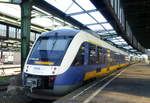 3 NordWestBahn Lint 41 [VT648 442 VT648 4xx VT648 429] standen am 20.04.19 als RE10 Umleiter, von Kleve kommend, im den Duisburger Hauptbahnhof und endeten dort.