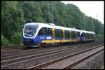 VT 707 der Nordwestbahn erreicht hier auf Probefahrt am 16.7.2005 um 8.33 Uhr den Bahnhof Natrup Hagen.