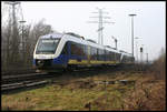 VT 502 fährt hier am 24.2.2007 um 9.58 Uhr in Cloppenburg nach Oldenburg ab.