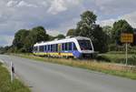 VT 648 441 der NordWestBahn passiert am 29.08.2020 auf seiner Fahrt nach Duisburg Hbf.