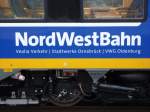 Das Nordwestbahn Logo auf einem der neuen 440er, die ab Dezember auf den Linien RS 2-4 zum Einsatz kommen werden.