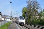 Alpha Trains Europa 460 003/503, vermietet an Transregio, als RB 26 (25415)  Mittelrheinbahn  Kln Hbf - Mainz Hbf (Rhens, 15.04.19).