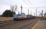 185 513 ist am 14.03.2009 mit einem
Gterzug in Marchtrenk durchgefahren.