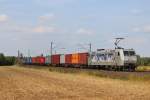 Am 21.August 2013 war TXL 185 540  Kassel Huskie  bei Elze(Han) mit einem Containerzug auf dem Weg Richtung Sden.